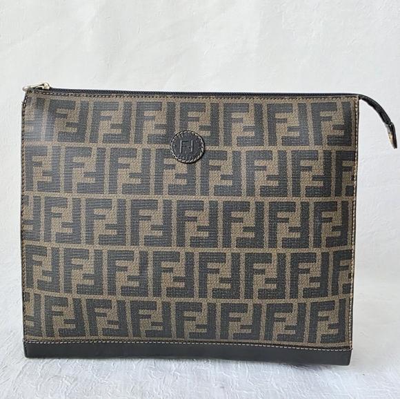 Auth Fendi Zucca FF Monogram Clutch Bag - Picture 2 of 9